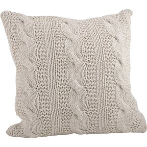 Cable Knit Cotton Throw Pillow
