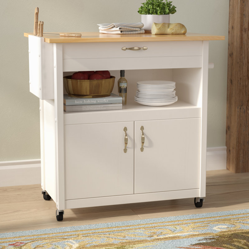 August Grove Allie Kitchen Cart With Wood Reviews Wayfair August Grove Allie Kitchen Cart With