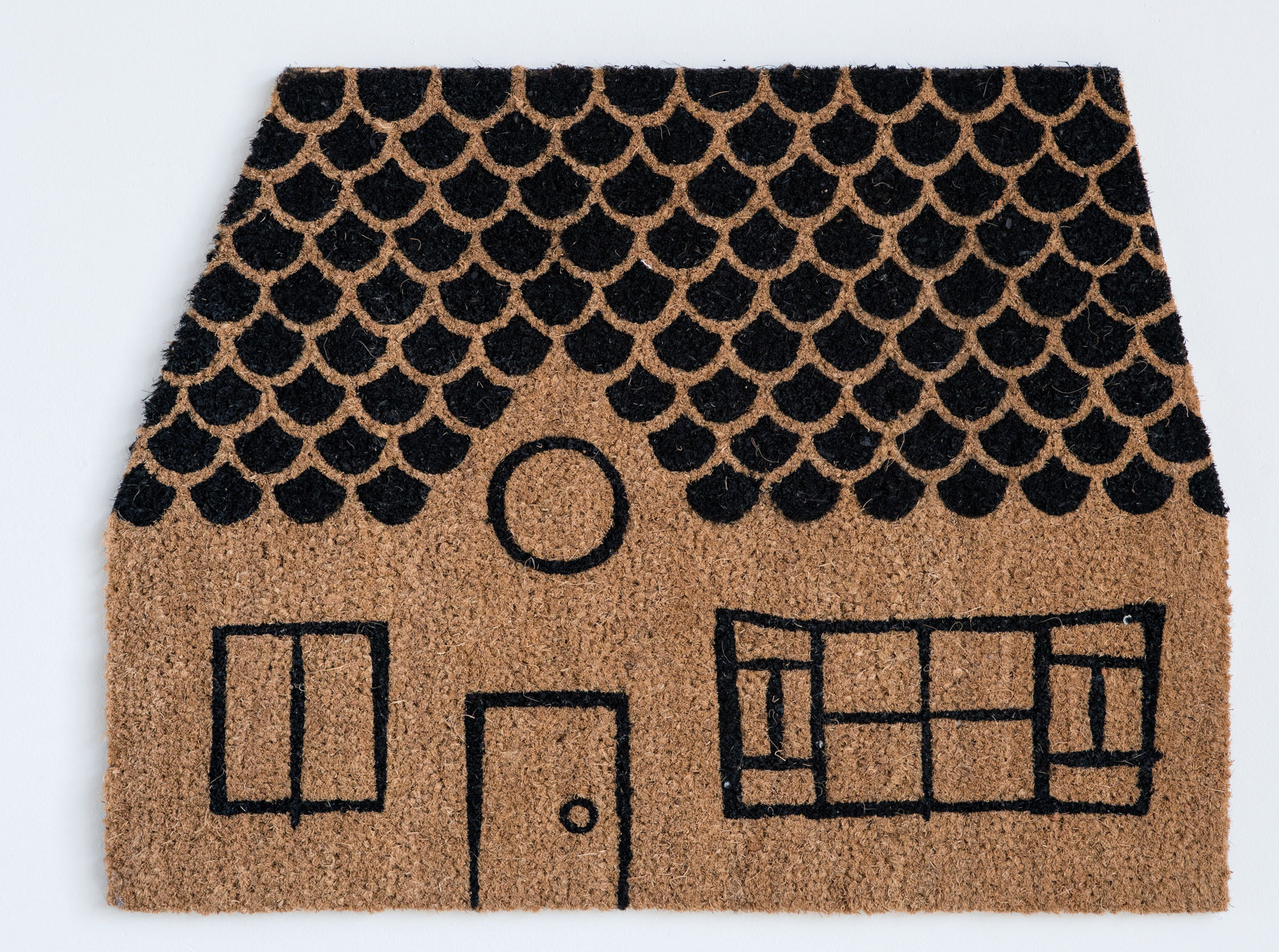 Creative Co Op House Shaped Coir 25 25 In X 19 In Outdoor Door