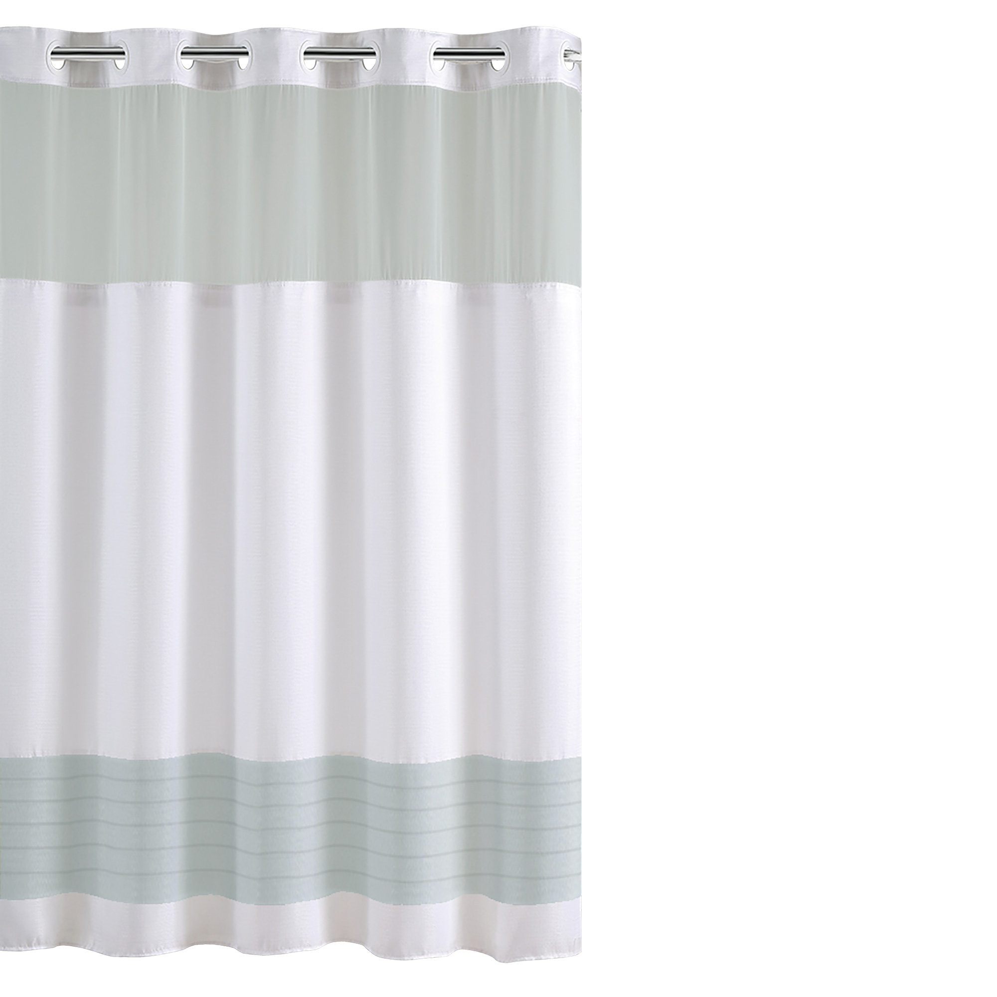 Hookless Color Block Shower Curtain With Fabric Liner Navy Wayfair