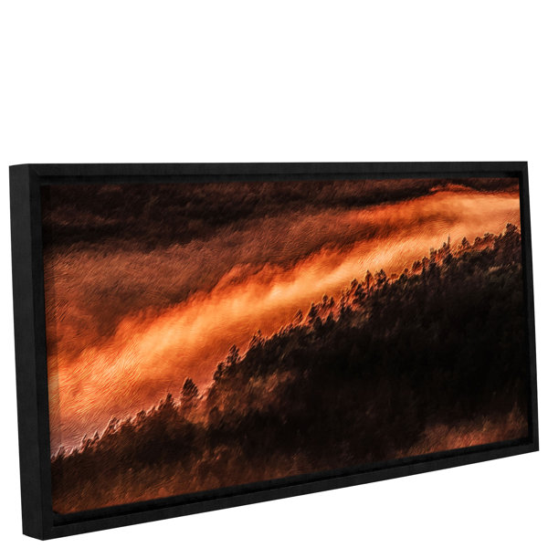 Loon Peak Foggy Mountain Sunrise Framed Painting Print On Canvas Wayfair