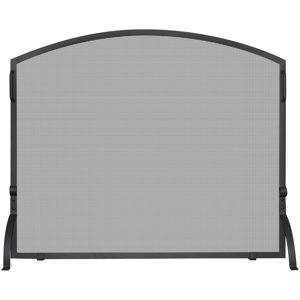 Single Panel Wrought Iron Arch Top Fireplace Screen