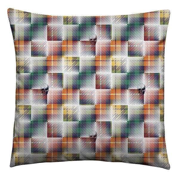 Cushions Luxury Woven Tartan Check Beige Cream Cushion Cover To