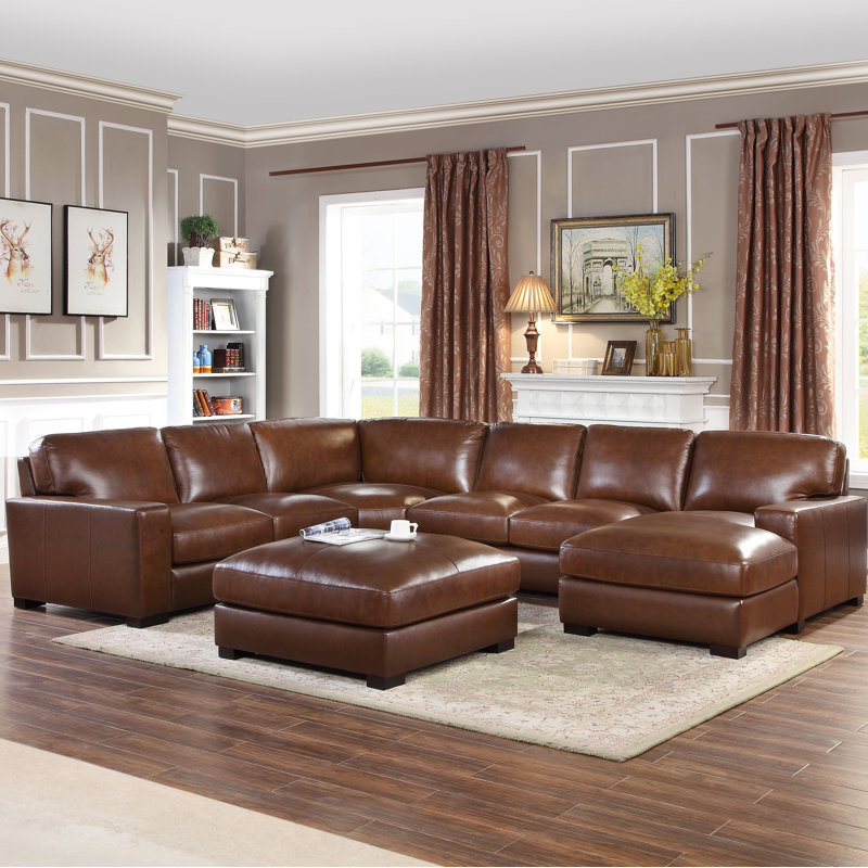 Darby Home Co Gartner Leather 139 5 Right Hand Facing Modular Darby Home Co Gartner Leather 139 5