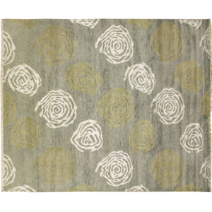 One-of-a-Kind Oushak Fine Kawtar Hand-Knotted Light Green Area Rug