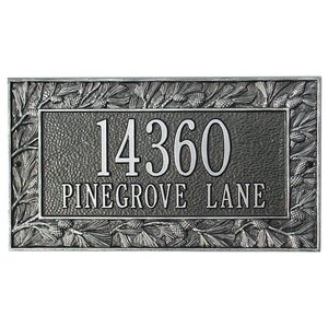 Pinecone 2-Line Wall Address Plaque