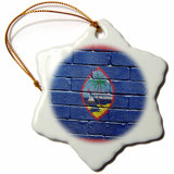 3D Rose National Flag of Guam Painted onto A Brick Wall Guamanian Towel 15 x 22 Multicolor