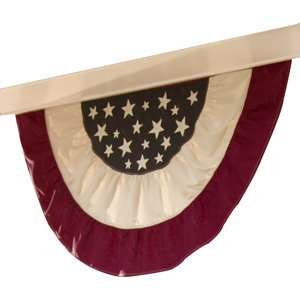 Half-Round Cotton Duck Patriotic Vintage Bunting Pleated Flag
