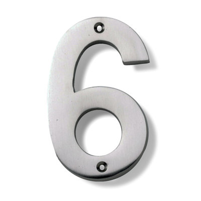 4 House Number Six Hamilton Decorative Color Brushed Nickel Number 6
