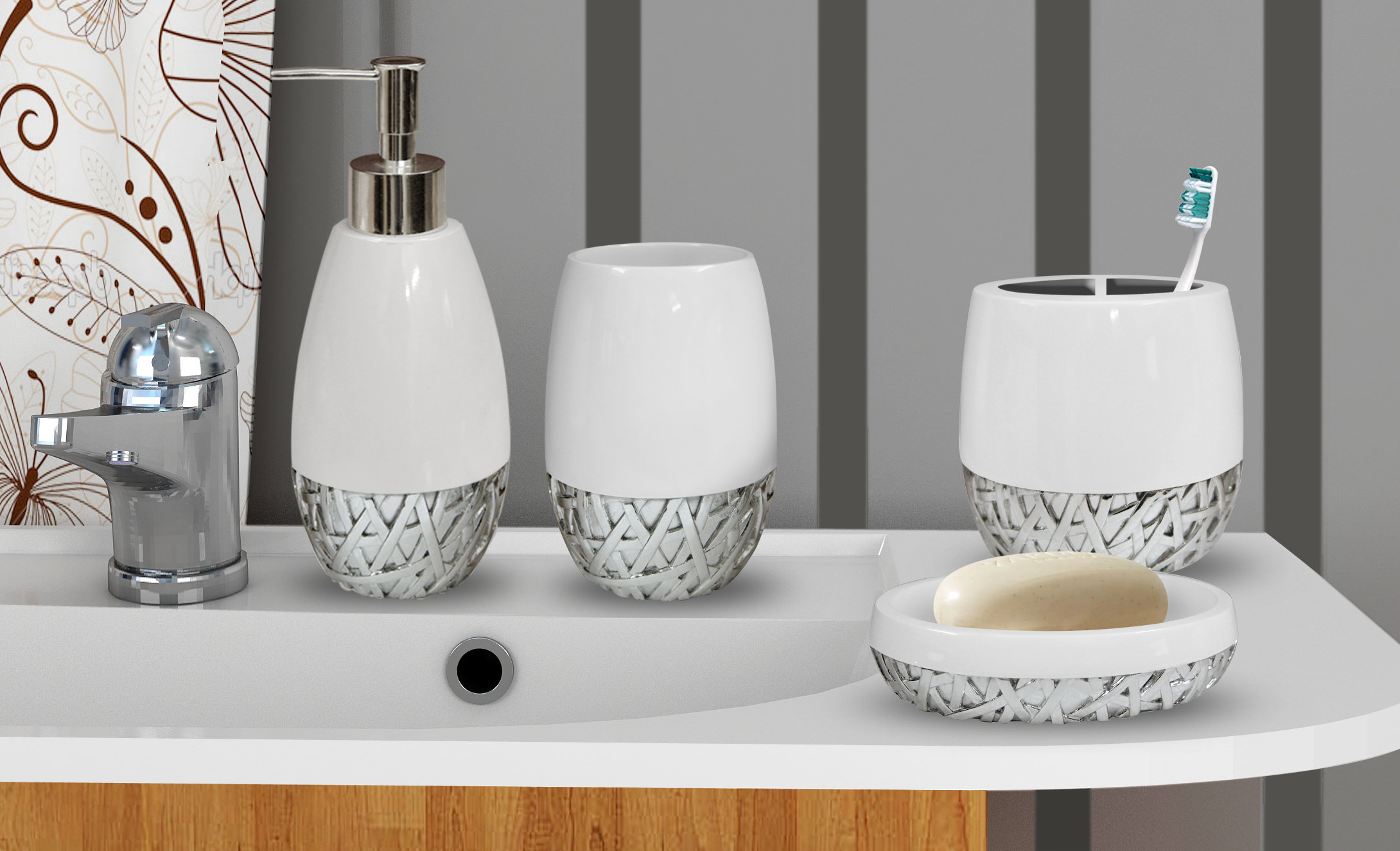Stiltner 4 Piece Bathroom Accessory Set Reviews Joss Main Stiltner 4 Piece Bathroom Accessory Set