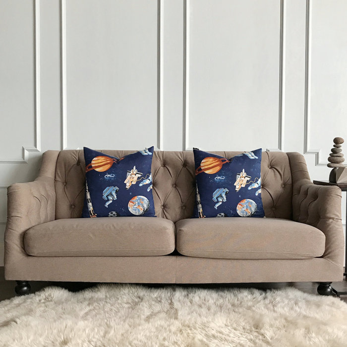 Zoomie Kids Ibanez Kids Space Astronaut Print Decorative Pillow