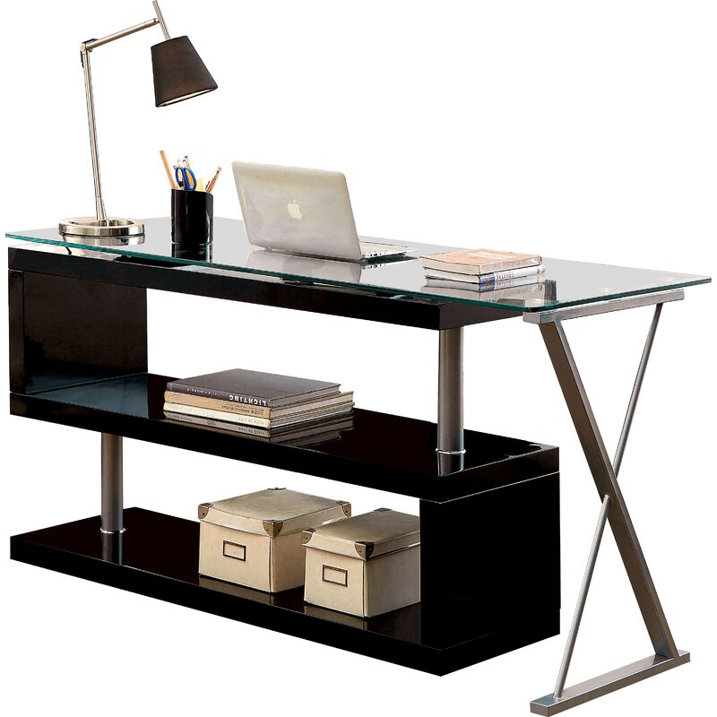 Folden Glass Computer Desk Reviews Allmodern