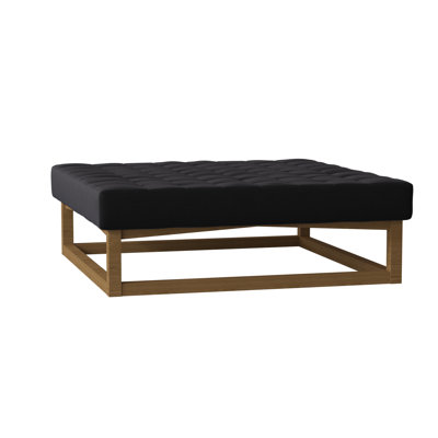 Harold 48 Square Standard Ottoman Maria Yee Body Fabric Key Largo Almond Leg Color Walnut Ginger