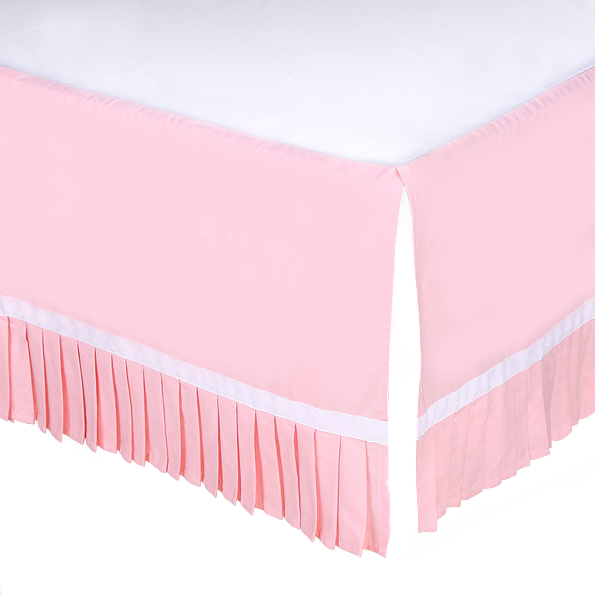 pink crib dust ruffle