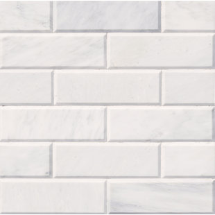 Marble Subway Tile You Ll Love Wayfair Pol And Bev 4 X 12 Marble Subway Tile In White