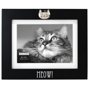 Meow Black Matted Picture Frame
