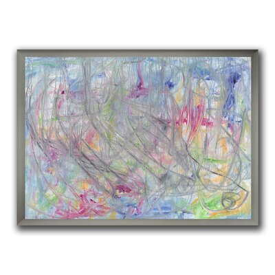 'Pink and Blue Fantasia' - Picture Frame Print on Canvas East Urban Home Format: Silver Framed, Size: 12