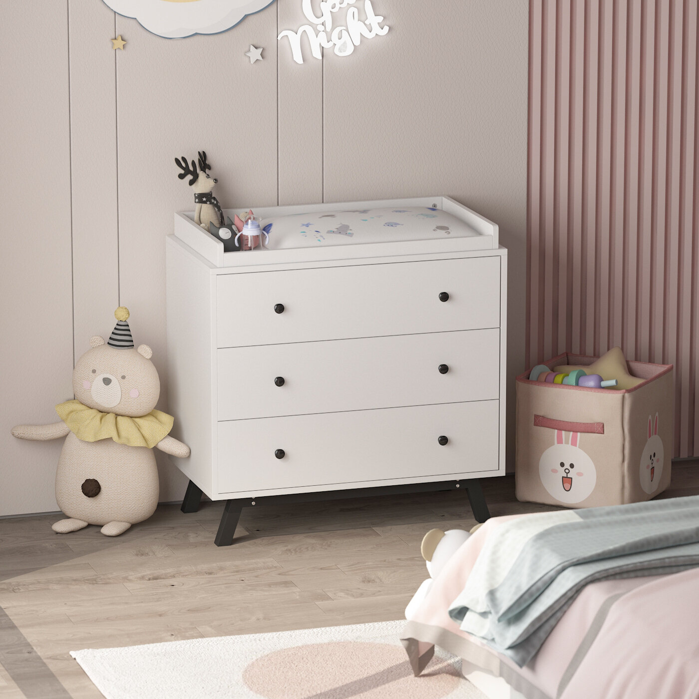 Red Barrel Studio 3 Drawer Changing Topper Dresser With Changing Top Changing Table Dresser Nursery Chest Of Drawers Fits Standard Size Baby Changing Pad Wayfair