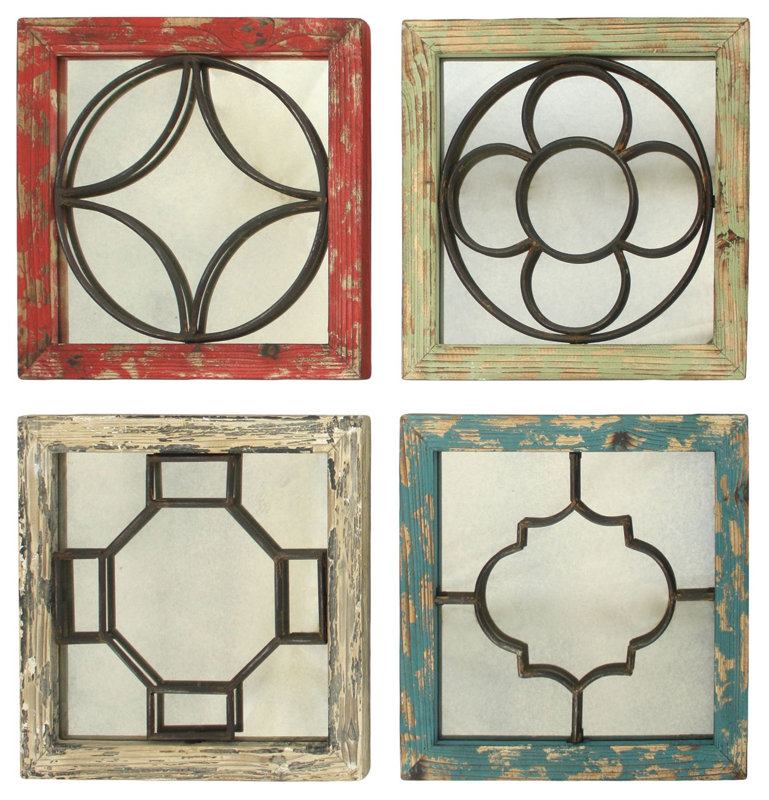 Wall Mirror Set august grove 4 piece distressed wall mirror set & reviews | wayfair Wall Mirror Set august grove 4 piece distressed wall mirror set & reviews | wayfair