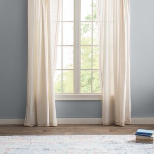 Arraignee Solid Semi-Sheer Pinch Pleat Curtain Panels (Set of 2)