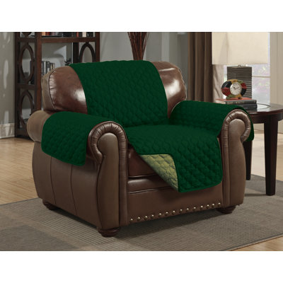 Box Cushion Armchair Slipcover Kashi Home Upholstery: Sage/Hunter Green