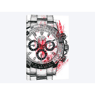 Daytona Cosmograph Print On Canvas East Urban Home Size 18 H x 12 W x 075 D
