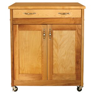 Designer Kitchen Cart with Wood Top