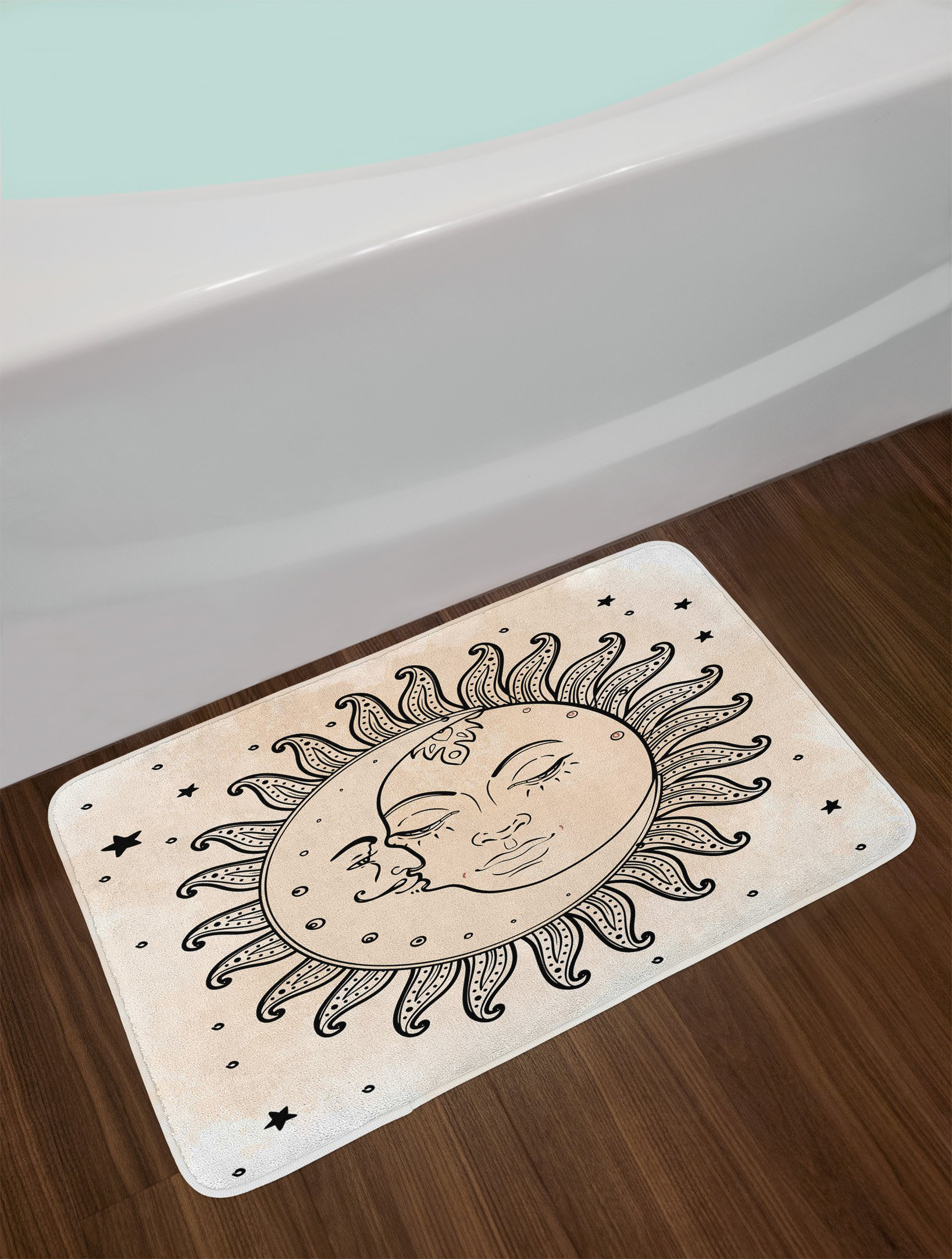 East Urban Home Sketchy Sun And Moon Celestial Bath Rug Wayfair