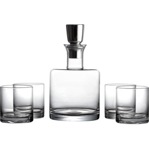 Giselle 5 Piece Linus Whiskey Glass and Decanter Set