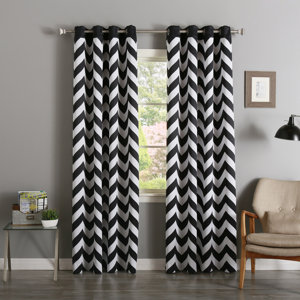 Alondra Chevron Semi-Sheer Curtain Panels (Set of 2)