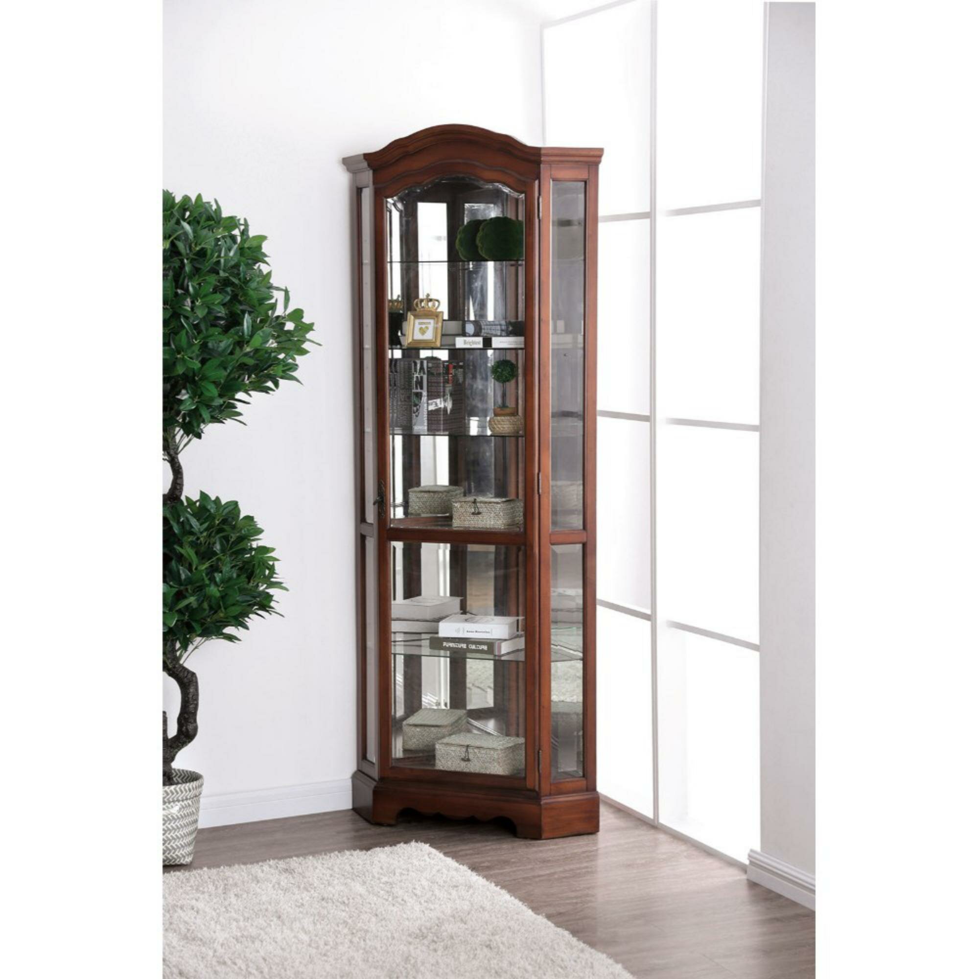 Charlton Home Lederer Traditional Style Wooden Corner Cabinet