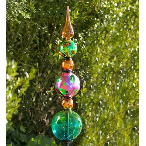 Glass Finial Totem Garden Stake