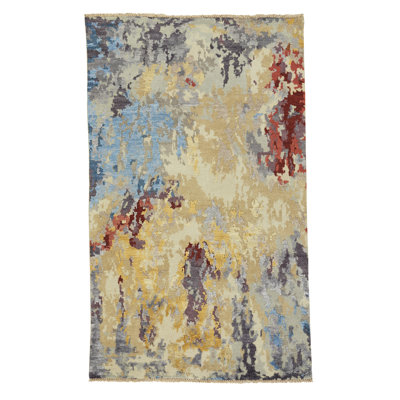 Vanida Rectangle Hand Knotted Rugs  Honey Yellow Capel Rugs Rug Size Rectangle 5 x 8