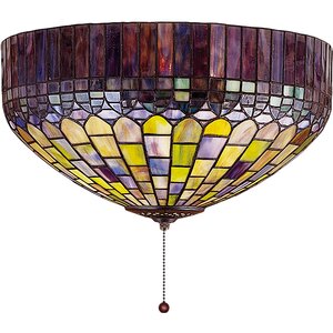 Tiffany Candice 3-Light Bowl Ceiling Fan Light Kit