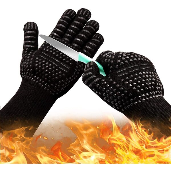 Barbecue Grill Cooking Oven 932°F Heat Resistant Extra Long Cuff Oven Gloves