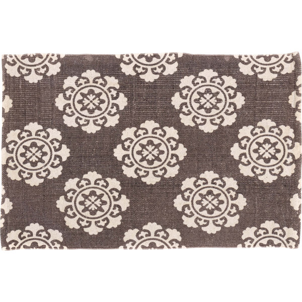 Bungalow Rose Ross Geometric Cotton Brown Beige Area Rug Wayfair