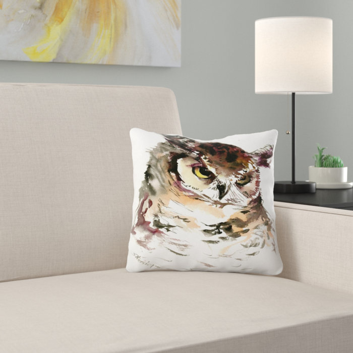 East Urban Home Suren Nersisyan Owl Head Throw Pillow Wayfair Ca