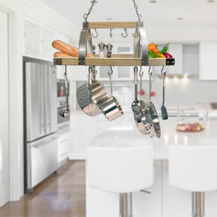 2 Light Kitchen Wood Pot Rack 2 Light Kitchen Wood Pot Rack