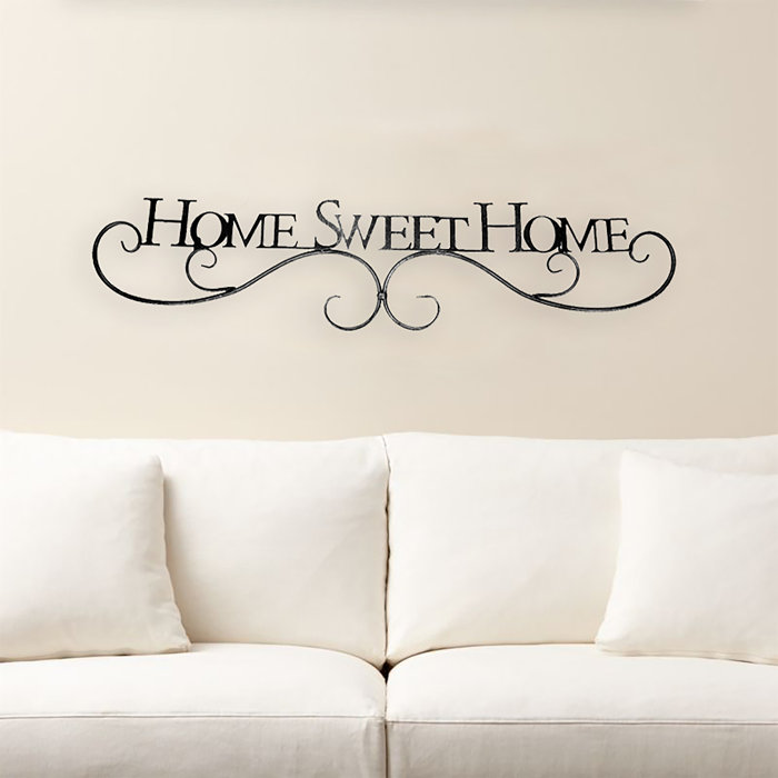 Winston Porter Metal Scroll Home Sweet Home Sign Wall Decor