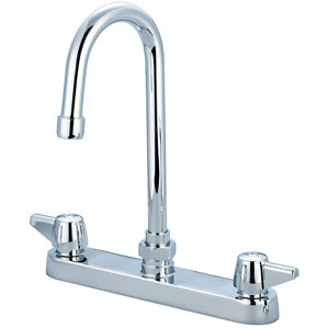 Central Brass Double Handle Centerset Standard Kitchen Faucet