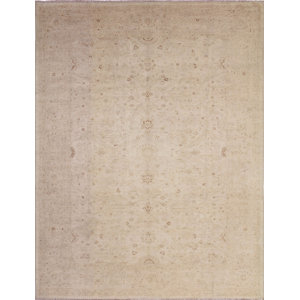 One-of-a-Kind Leann Faded Hand-Knotted Rectangle Ivory Area Rug
