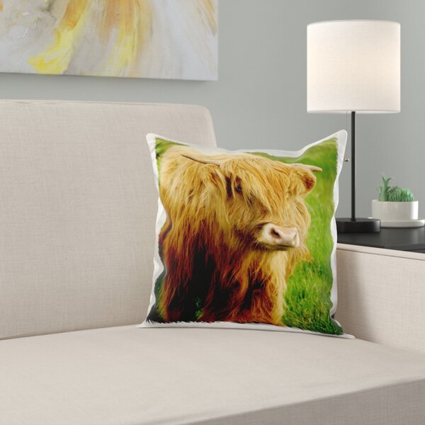 Multicolor Cow Cute Hays 18x18 Cage Cow Cute Farm Keeper Throw Pillow Food 