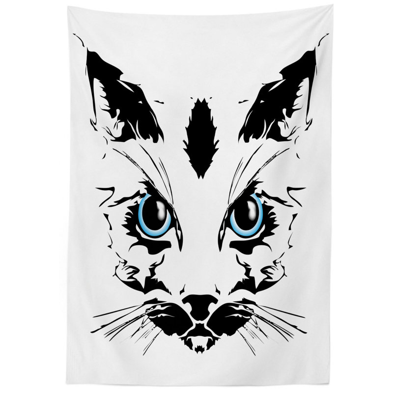 East Urban Home Big Cat Face Pet With Whiskers With Dark Shadow