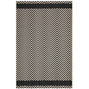 Black Chevron Rugs You Ll Love Wayfair Triston Chevron Black Beige Indoor Outdoor Area Rug
