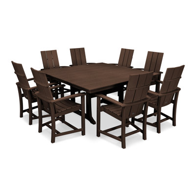 9 Piece Dining Set POLYWOOD® Color: Mahogany
