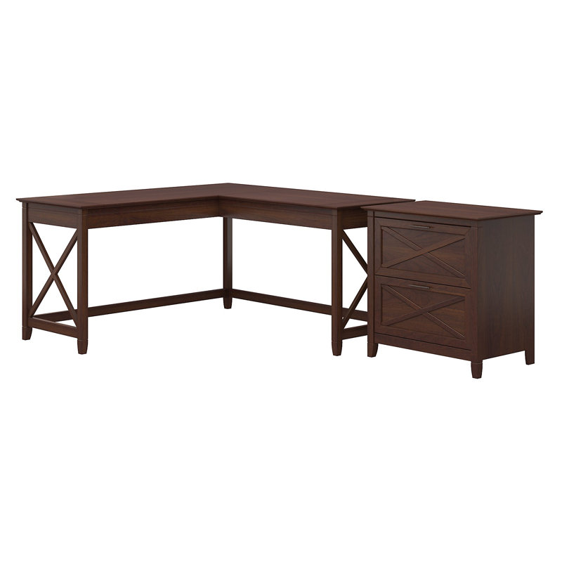 Beachcrest Home Cyra LShaped Credenza Desk & Reviews Wayfair.ca