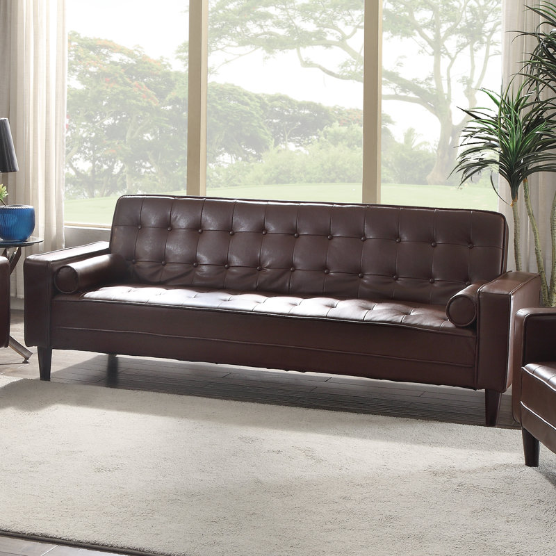 Orren Ellis Navi Faux Leather Sleeper Sofa Reviews Wayfair Ca Navi Faux Leather Sleeper Sofa