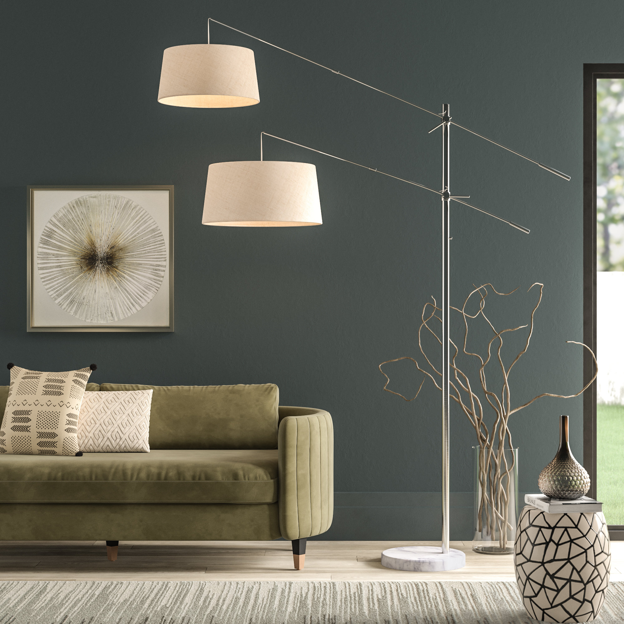 Brayden Studio Shabana 2 Arm 78 Task Floor Lamp Reviews Wayfair