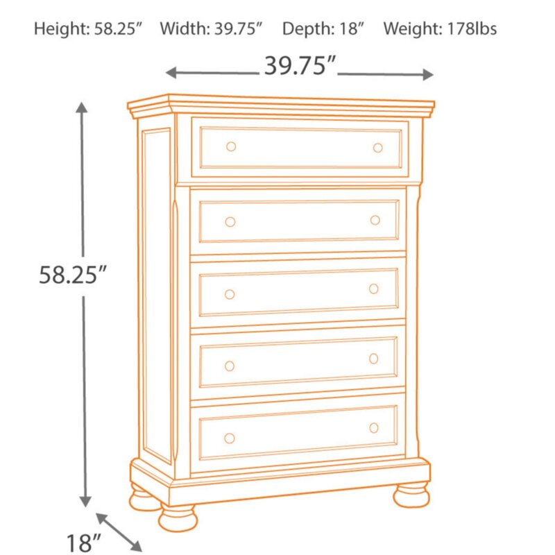 Three Posts Penwortham 5 Drawer Standard Dresser Chest Wayfair Ca