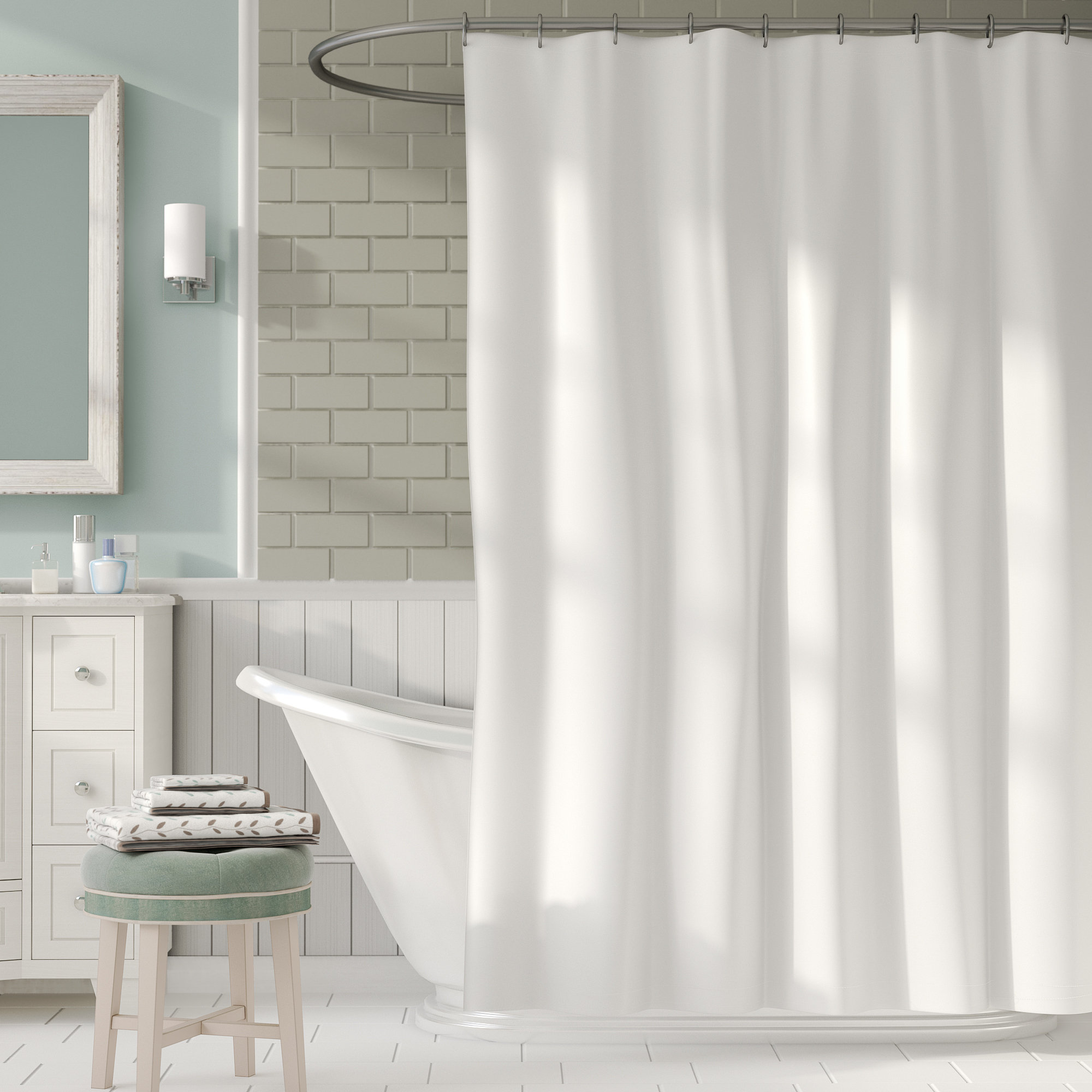 Magnetic shower curtain weights hold down your curtain and increase your space!